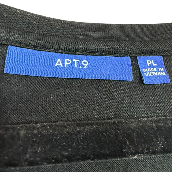 Apt. 9 Black and White circle print v-neck short sleeve blouse Petitie Large - Picture 4 of 5